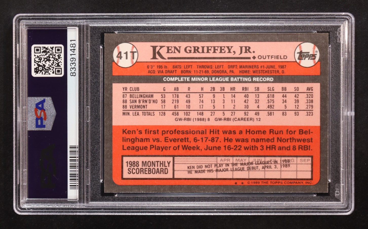 Ken Griffey Jr. 1989 Topps Traded #41T RC (PSA 10) at PristineAuction.com Ken Griffey Jr. 1989 Topps Traded #41T RC (PSA 10) at PristineAuction.com