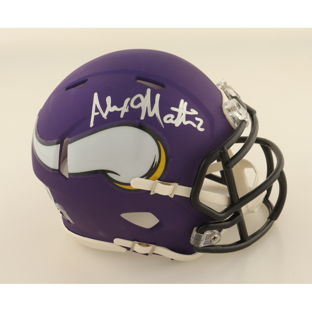 Alexander Mattison Signed Vikings Speed Mini Helmet (PIA) at PristineAuction.com