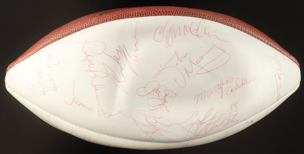 1973 Jets NFL Football Hand-Signed by (30) with Joe Namath, John Riggins, Jim Nance, John Elliott (Beckett) at PristineAuction.com 1973 Jets NFL Football Hand-Signed by (30) with Joe Namath, John Riggins, Jim Nance, John Elliott (Beckett) at PristineAuction.com