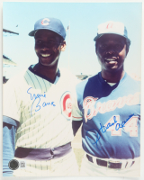 Hank Aaron & Ernie Banks Signed Braves vs Cubs 8x10 Photo (Beckett) at PristineAuction.com