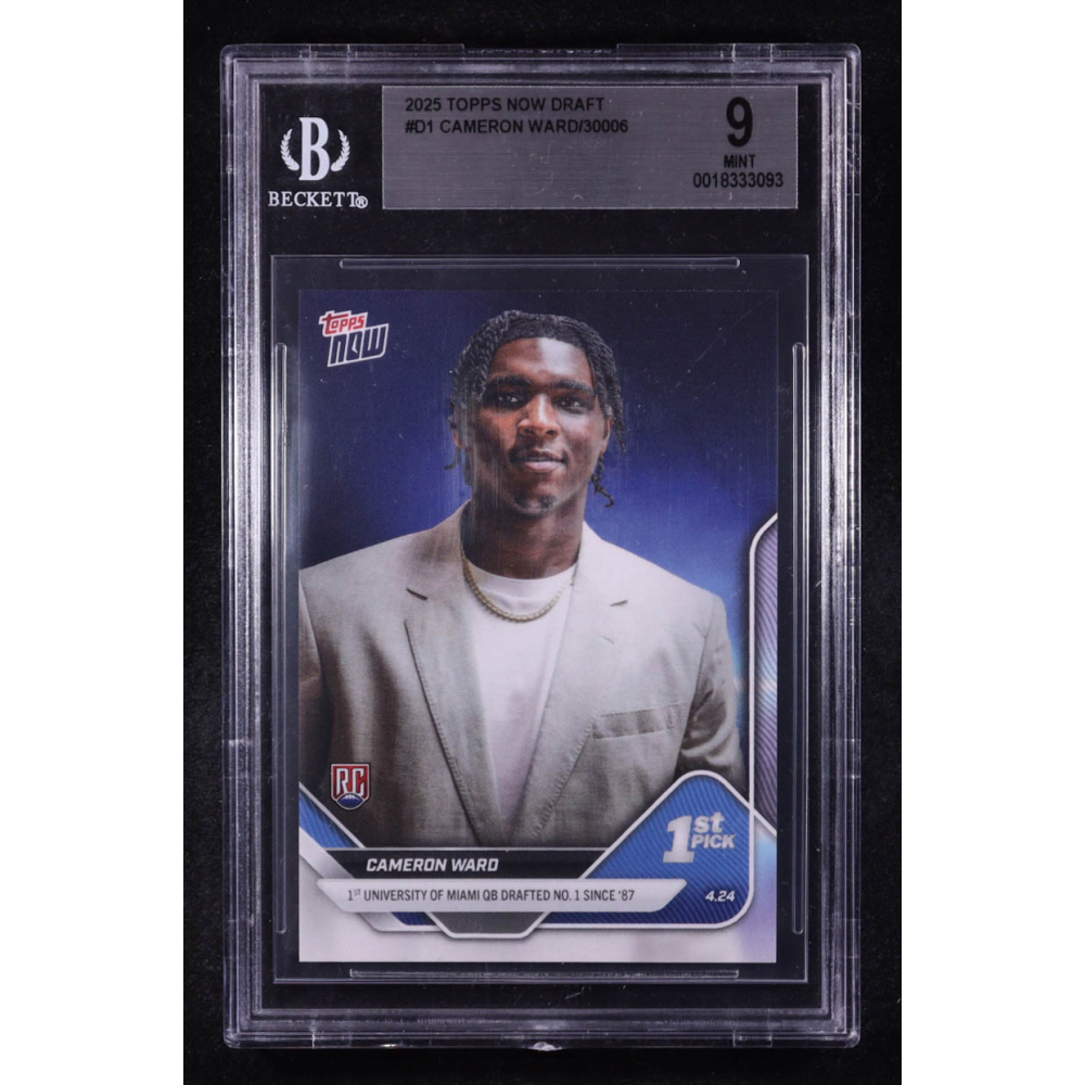 Cam Ward 2025 Topps Now Draft #D1 RC (BGS 9) at PristineAuction.com