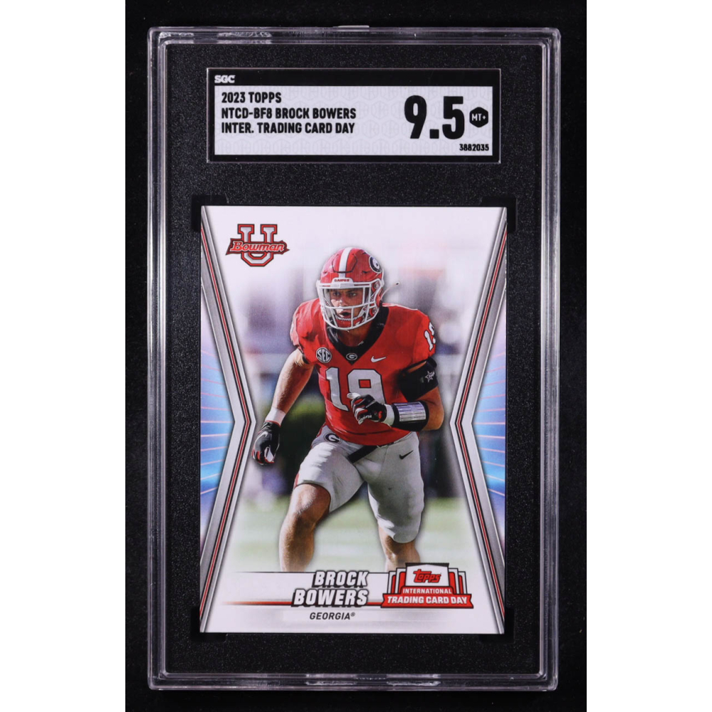Brock Bowers 2023 Topps International Trading Card Day #NTCD-BF8 RC (SGC 9.5) at PristineAuction.com