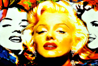 "Triple Marilyn" 30x44 Original H/E Painting on Rolled Canvas by Mark Lewis at PristineAuction.com