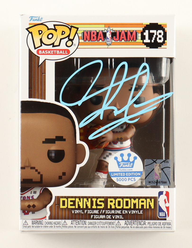 Dennis Rodman Signed "NBA Jam" #178 Funko Pop! Vinyl Figure (Authentic Ink) at PristineAuction.com Dennis Rodman Signed "NBA Jam" #178 Funko Pop! Vinyl Figure (Authentic Ink) at PristineAuction.com