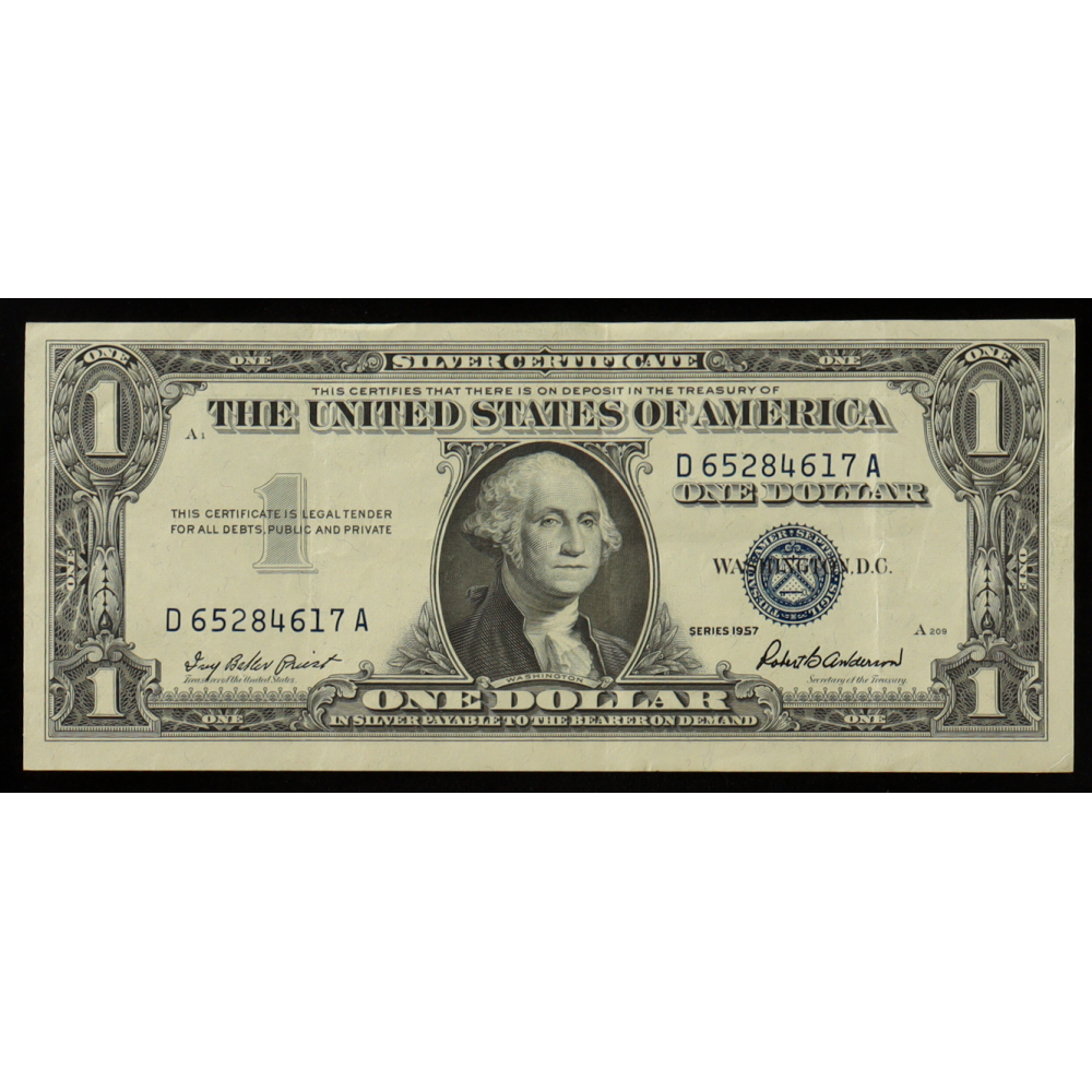 1957 United States $1 One Dollar Silver Certificate - Blue Seal at PristineAuction.com