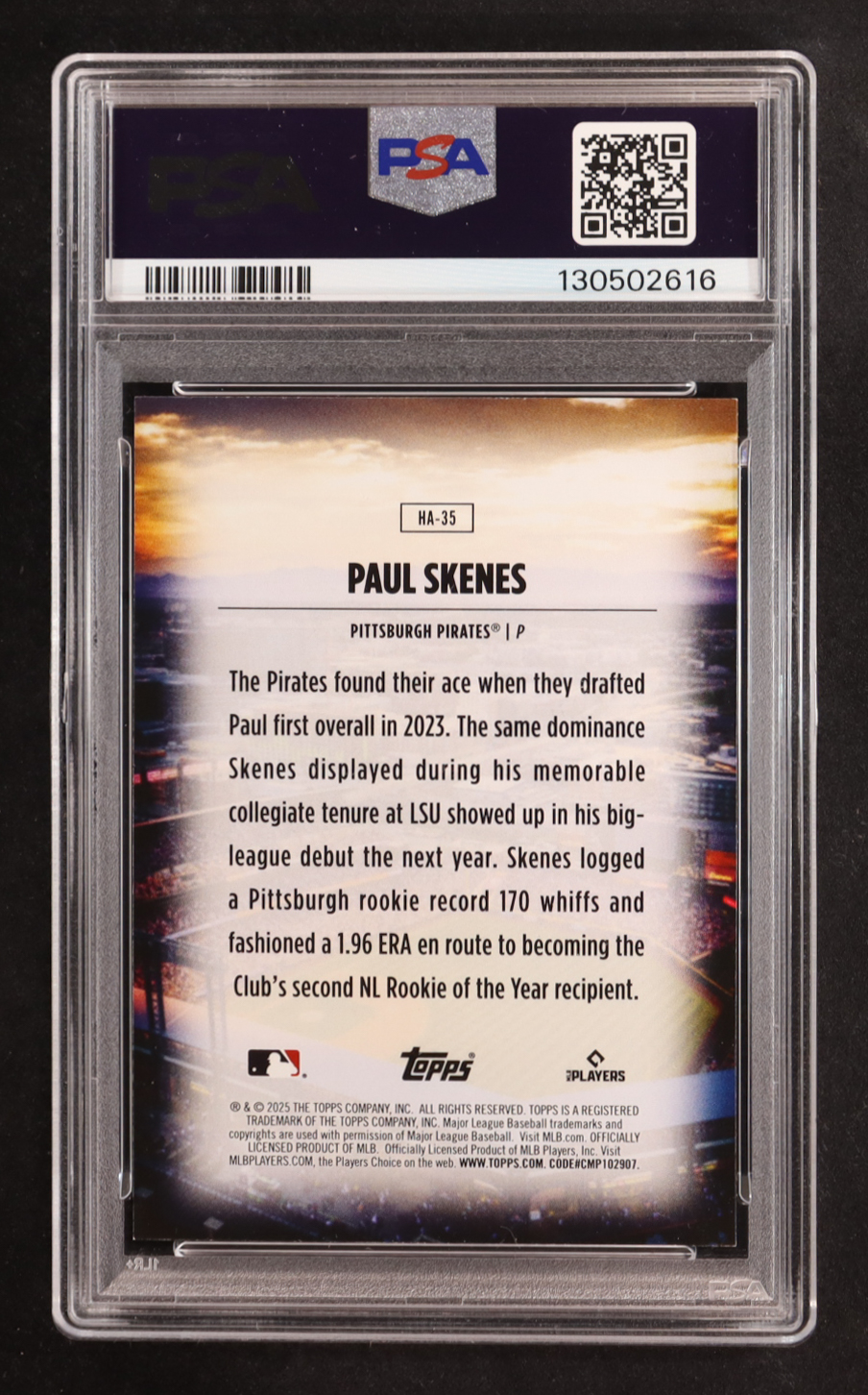 Paul Skenes 2025 Topps Home Field Advantage #HA35 (PSA 9) at PristineAuction.com Paul Skenes 2025 Topps Home Field Advantage #HA35 (PSA 9) at PristineAuction.com