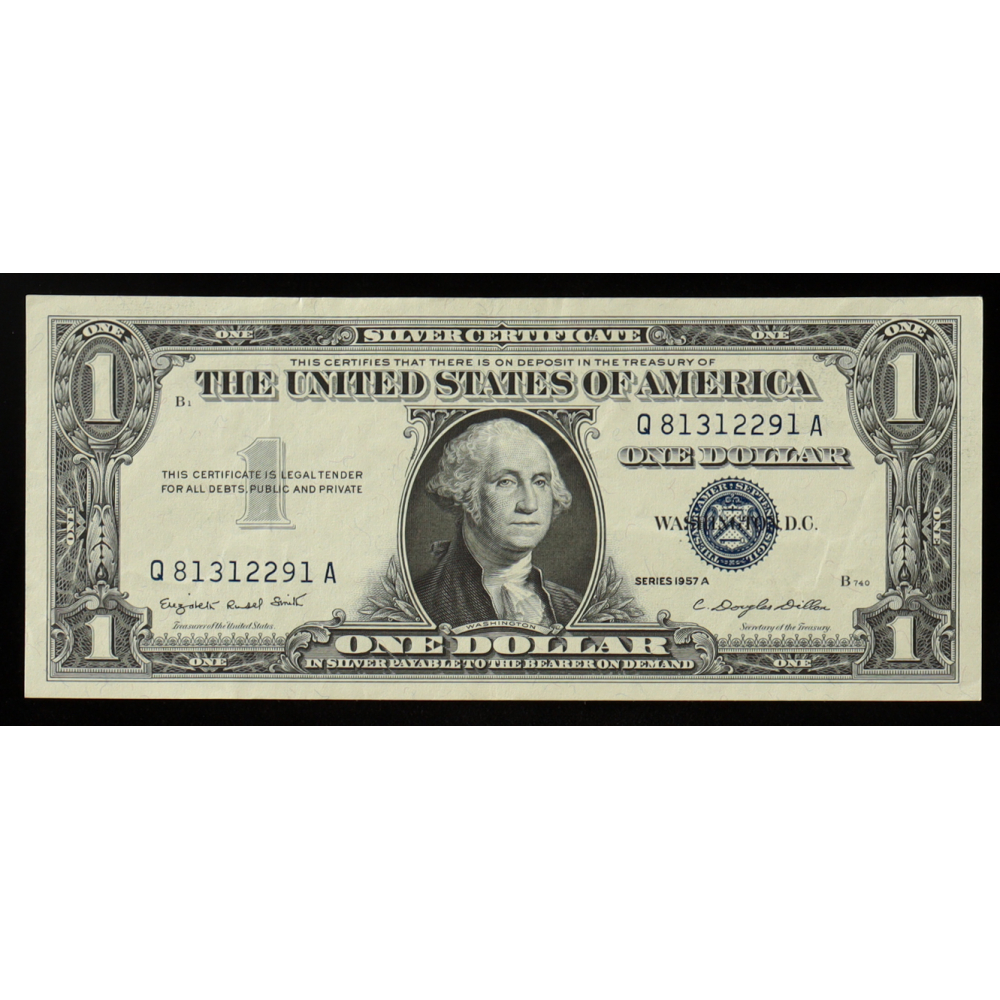 1957-A United States $1 One Dollar Silver Certificate - Blue Seal at PristineAuction.com
