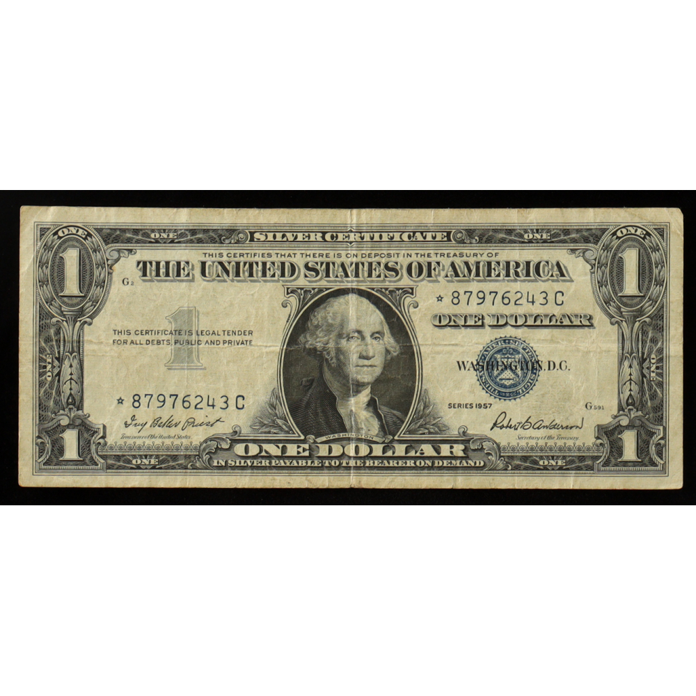 1957 United States $1 One Dollar Silver Certificate - Blue Seal at PristineAuction.com