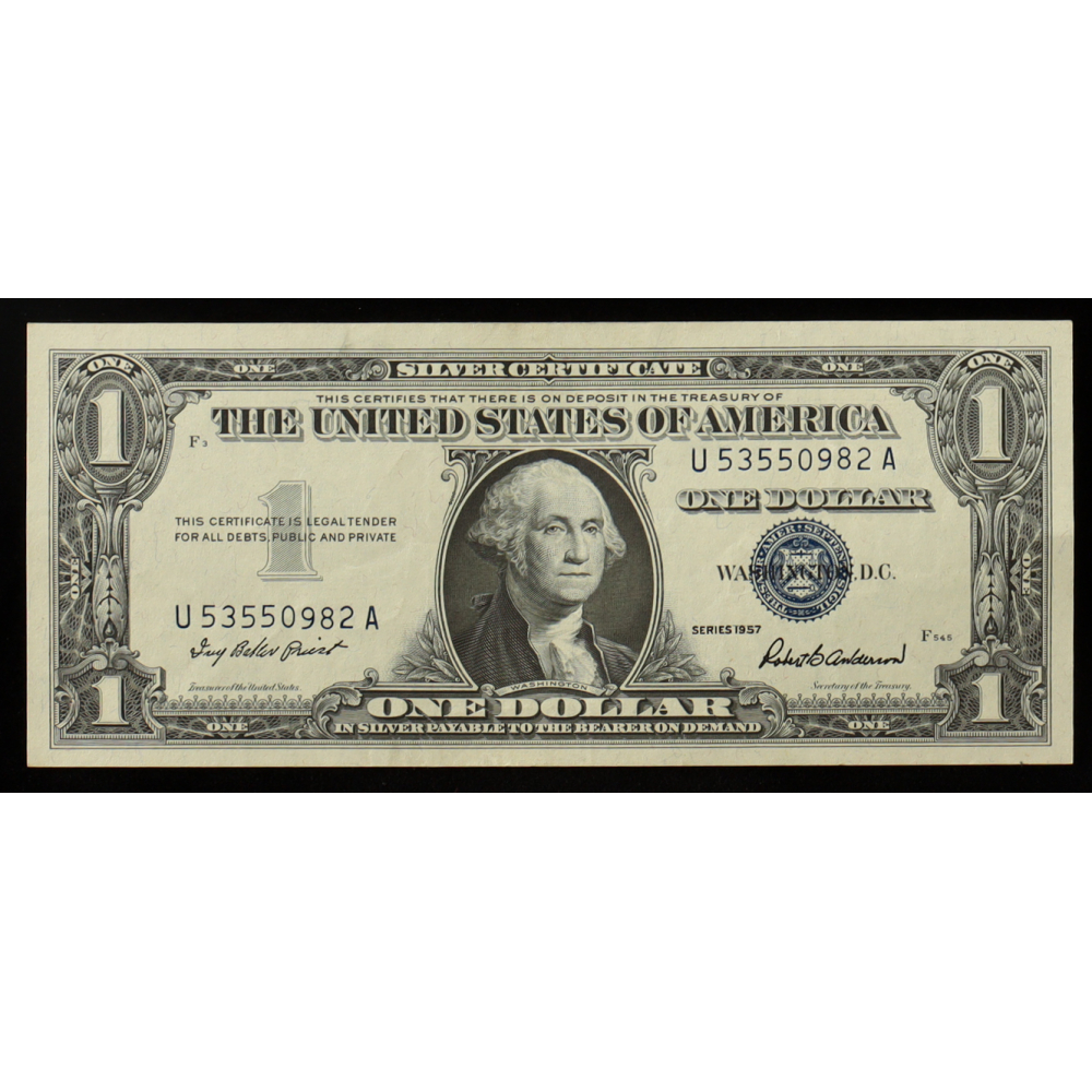 1957 United States $1 One Dollar Silver Certificate - Blue Seal at PristineAuction.com