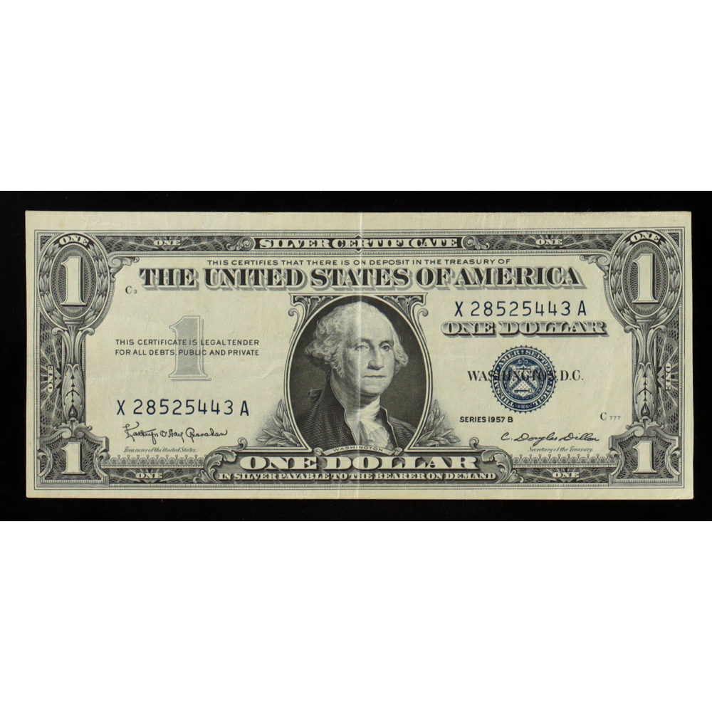 1957-B United States $1 One Dollar Silver Certificate - Blue Seal at PristineAuction.com