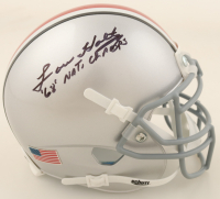 Lou Holtz Signed Ohio State Buckeyes Mini Helmet Inscribed "68' Nat. Champs" (Fanatics) at PristineAuction.com
