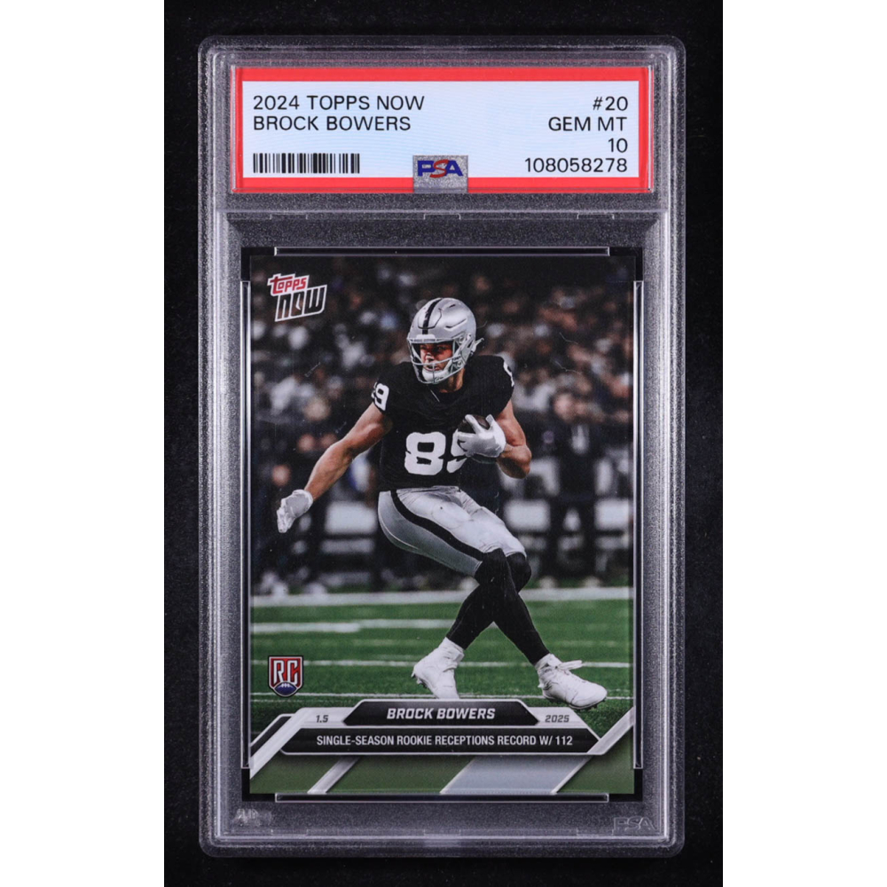 Brock Bowers 2024 Topps Now #20 RC (PSA 10) at PristineAuction.com