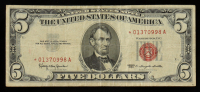 1963 United States $5 Five Dollar "Star Note" - Red Seal at PristineAuction.com