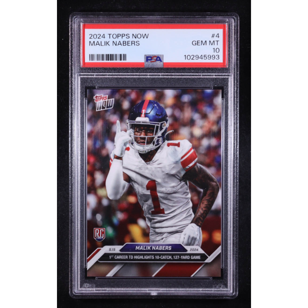 Malik Nabers 2024 Topps Now #4 RC (PSA 10) at PristineAuction.com