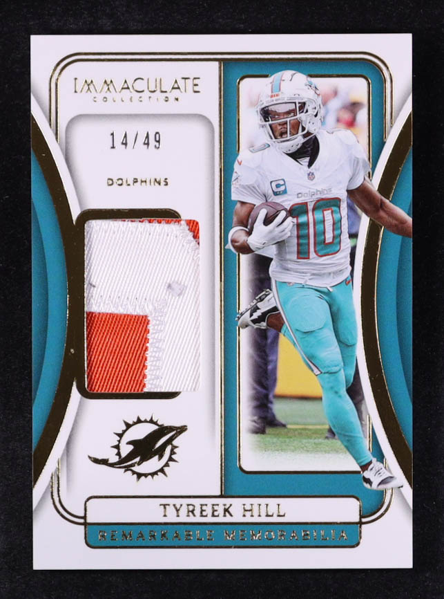 Tyreek Hill 2024 Immaculate Collection Remarkable Memorabilia #25 #14/49 at PristineAuction.com Tyreek Hill 2024 Immaculate Collection Remarkable Memorabilia #25 #14/49 at PristineAuction.com