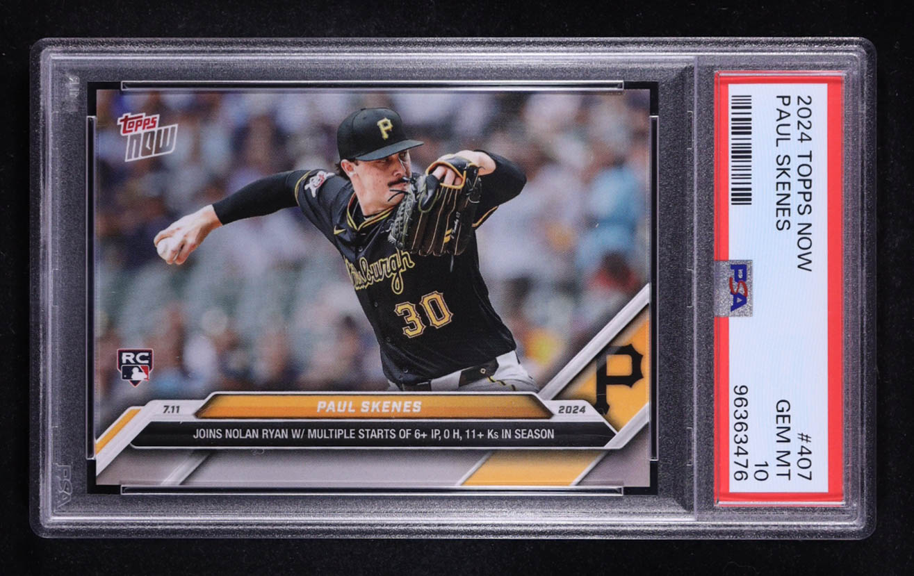 Paul Skenes 2024 Topps Now #407 RC (PSA 10) at PristineAuction.com Paul Skenes 2024 Topps Now #407 RC (PSA 10) at PristineAuction.com