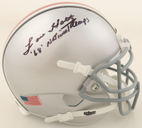 Lou Holtz Signed Ohio State Buckeyes Mini Helmet Inscribed "68' Nat. Champs" (Fanatics) at PristineAuction.com