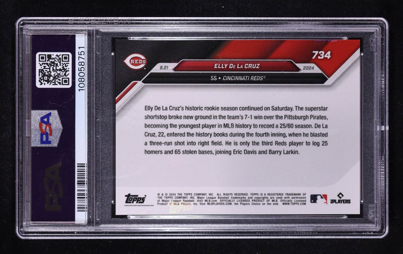 Elly De La Cruz 2024 Topps Now #734 RC (PSA 10) at PristineAuction.com Elly De La Cruz 2024 Topps Now #734 RC (PSA 10) at PristineAuction.com