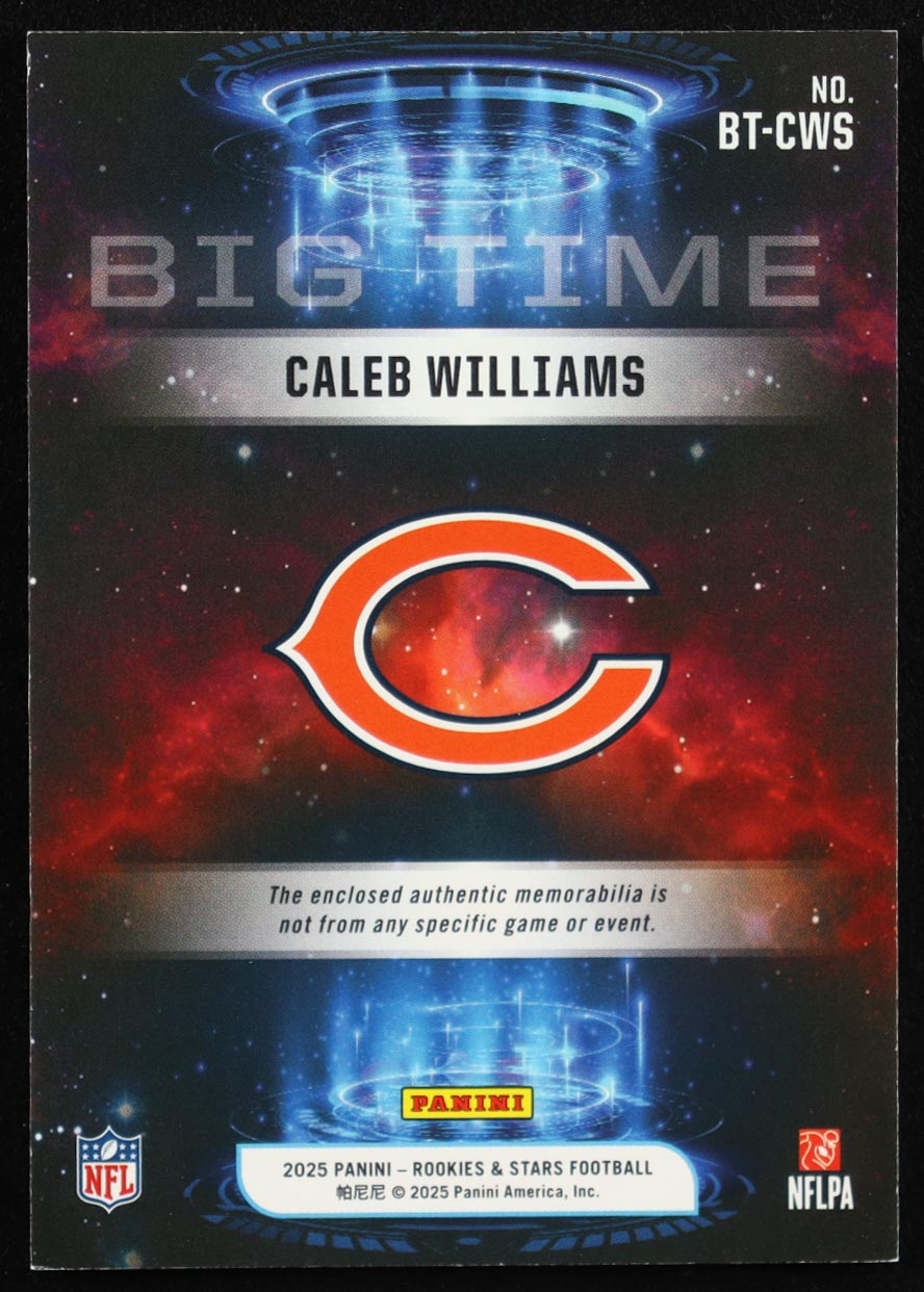 Caleb Williams 2025 Panini Rookies and Stars Big Time Jersey #BTCWS at PristineAuction.com Caleb Williams 2025 Panini Rookies and Stars Big Time Jersey #BTCWS at PristineAuction.com