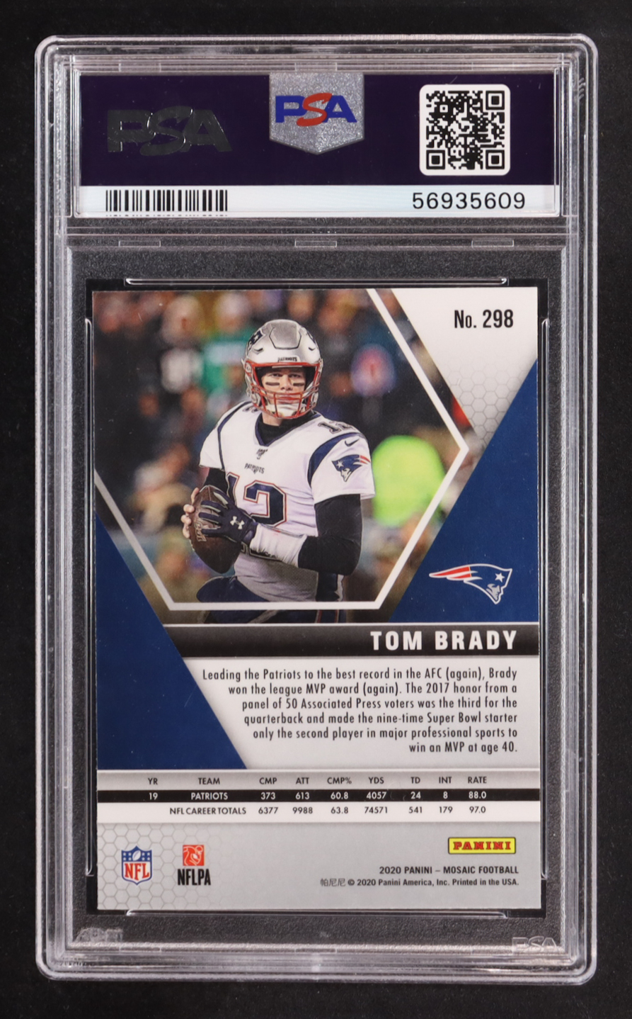 Tom Brady 2020 Panini Mosaic #298 MVP (PSA 10) at PristineAuction.com Tom Brady 2020 Panini Mosaic #298 MVP (PSA 10) at PristineAuction.com