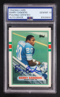 Barry Sanders Signed 1989 Topps Traded #83T RC (PSA | Auto Grade 10) at PristineAuction.com