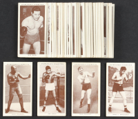 1938 Churchman Boxing Personalities Complete Set of (50) Cigarette Cards with Joe Louis #26, James J. Braddock #6, Jack Johnson #20, Jack Dempsey #12, Gene Tunney #35 at PristineAuction.com