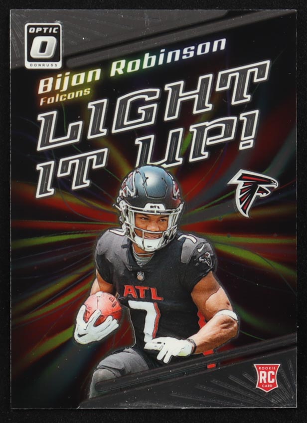 Bijan Robinson 2023 Donruss Optic Light it Up #11 RC at PristineAuction.com Bijan Robinson 2023 Donruss Optic Light it Up #11 RC at PristineAuction.com