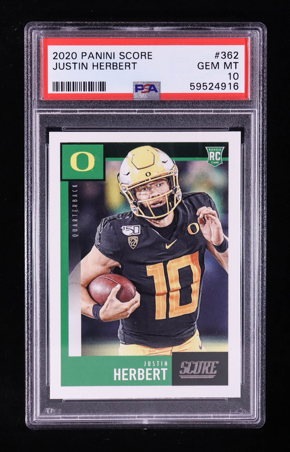 Justin Herbert 2020 Panini Score #362 RC (PSA 10) at PristineAuction.com Justin Herbert 2020 Panini Score #362 RC (PSA 10) at PristineAuction.com