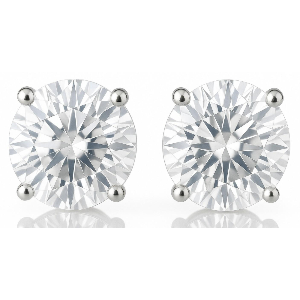 3.16 Carats Lab Grown Diamond Stud Earrings  G, VS2 | $4,800 Estimated Retail Value (UGL & IGI Certs) | Brand New at PristineAuction.com