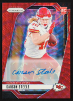Carson Steele 2024 Panini Prizm Autographs Prizms Red Wave #377 #073/149 RC at PristineAuction.com