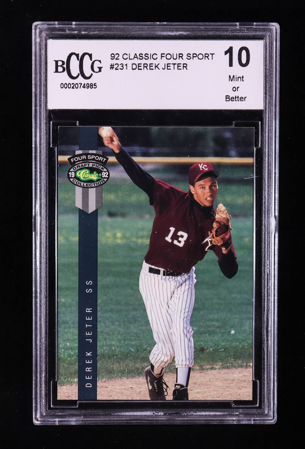 Derek Jeter 92 Classic Four Sport #231 RC (BCCG 10) at PristineAuction.com Derek Jeter 92 Classic Four Sport #231 RC (BCCG 10) at PristineAuction.com
