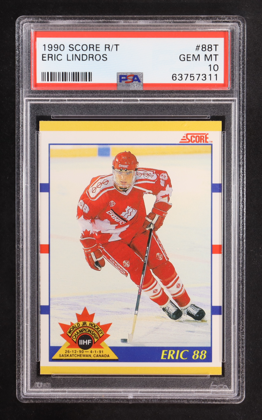 Eric Lindros 1990-91 Score Rookie Traded #88T RC (PSA 10) at PristineAuction.com Eric Lindros 1990-91 Score Rookie Traded #88T RC (PSA 10) at PristineAuction.com