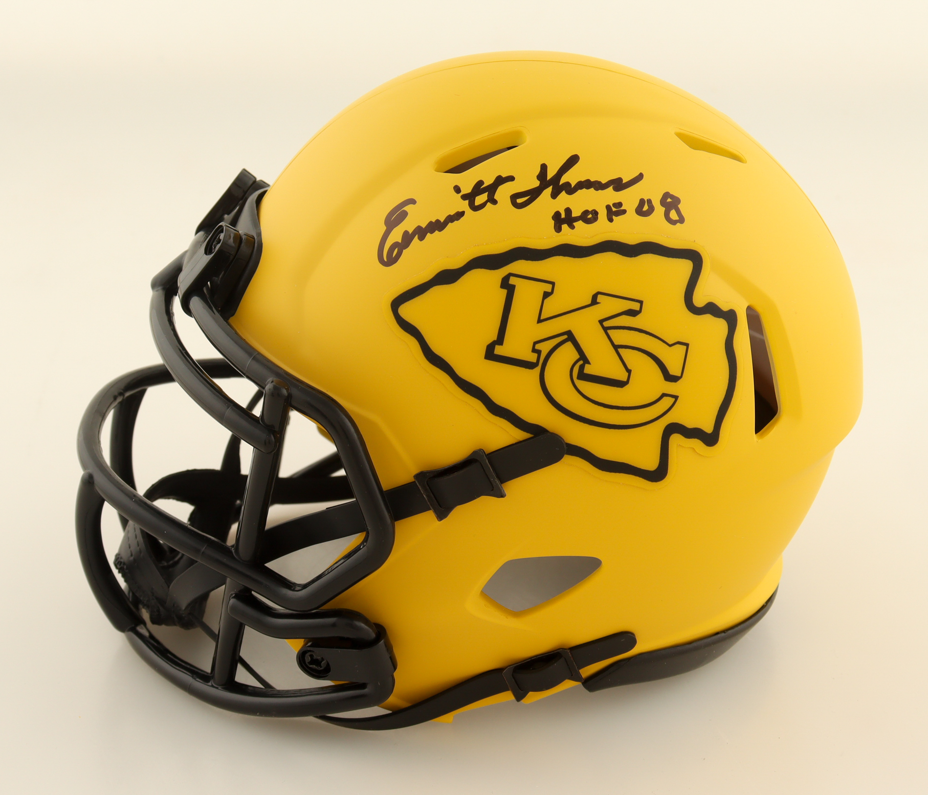 Willie Roaf & Emmitt Thomas Signed Chiefs Rave Alternate Speed Mini Helmet Inscribed "HOF 2012" & "HOF 08" (JSA) at PristineAuction.com Willie Roaf & Emmitt Thomas Signed Chiefs Rave Alternate Speed Mini Helmet Inscribed "HOF 2012" & "HOF 08" (JSA) at PristineAuction.com