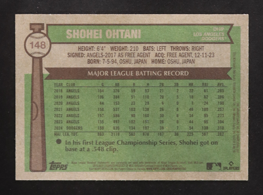 Shohei Ohtani 2025 Topps Heritage #148 at PristineAuction.com Shohei Ohtani 2025 Topps Heritage #148 at PristineAuction.com