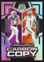 Ja'Marr Chase / Justin Jefferson 2024 Panini Mosaic Carbon Copy Silver #5 at PristineAuction.com
