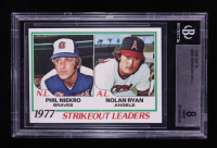 Phil Niekro /  Nolan Ryan 1978 Topps 1977 Strikeout Leaders #206 (BGS 8) at PristineAuction.com