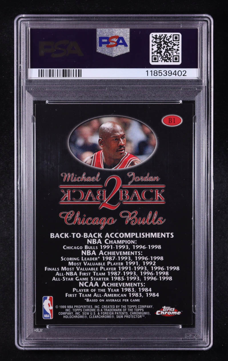 Michael Jordan 1998-99 Topps Chrome Back 2 Back #B1 (PSA 9) at PristineAuction.com Michael Jordan 1998-99 Topps Chrome Back 2 Back #B1 (PSA 9) at PristineAuction.com