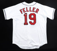 Bob Feller Signed Indians Majestic Authentic Jersey Inscribed "3 No Hitters" (Beckett & SI) at PristineAuction.com