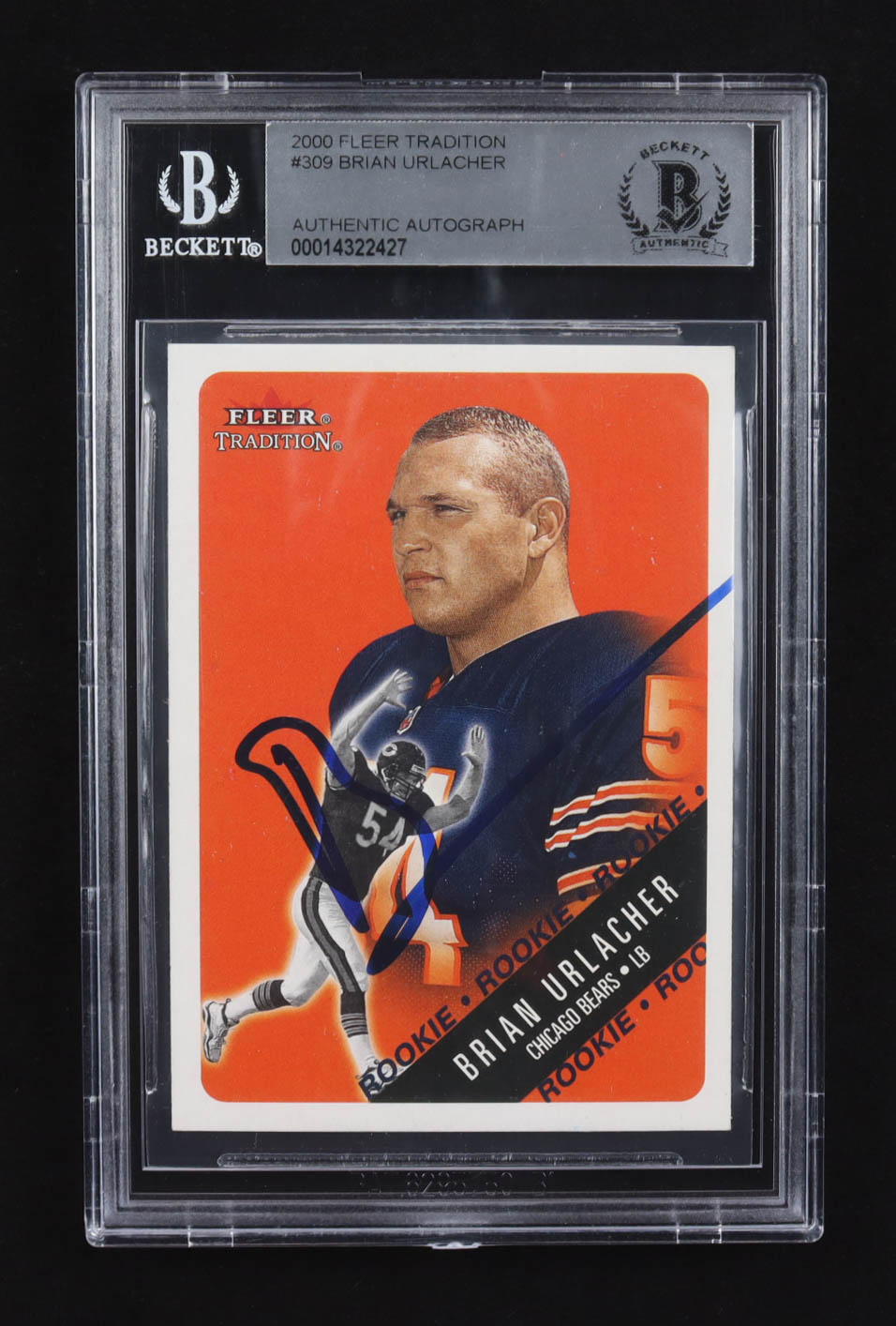 Brian Urlacher Signed 2000 Fleer Tradition #309 RC (BGS) at PristineAuction.com Brian Urlacher Signed 2000 Fleer Tradition #309 RC (BGS) at PristineAuction.com