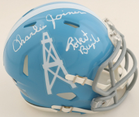 Robert Brazile & Charlie Joiner Signed Oilers Throwback Speed Mini Helmet (JSA) at PristineAuction.com