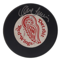 Dave Lewis Signed Red Wings Logo Hockey Puck (PSA) at PristineAuction.com
