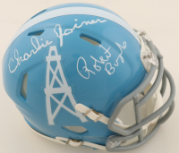 Robert Brazile & Charlie Joiner Signed Oilers Throwback Speed Mini Helmet (JSA) at PristineAuction.com