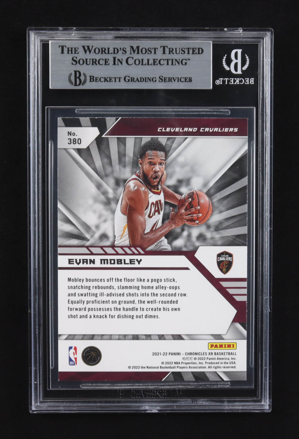Evan Mobley 2021-22 Panini Chronicles XR #380 RC (BGS 8.5) at PristineAuction.com Evan Mobley 2021-22 Panini Chronicles XR #380 RC (BGS 8.5) at PristineAuction.com
