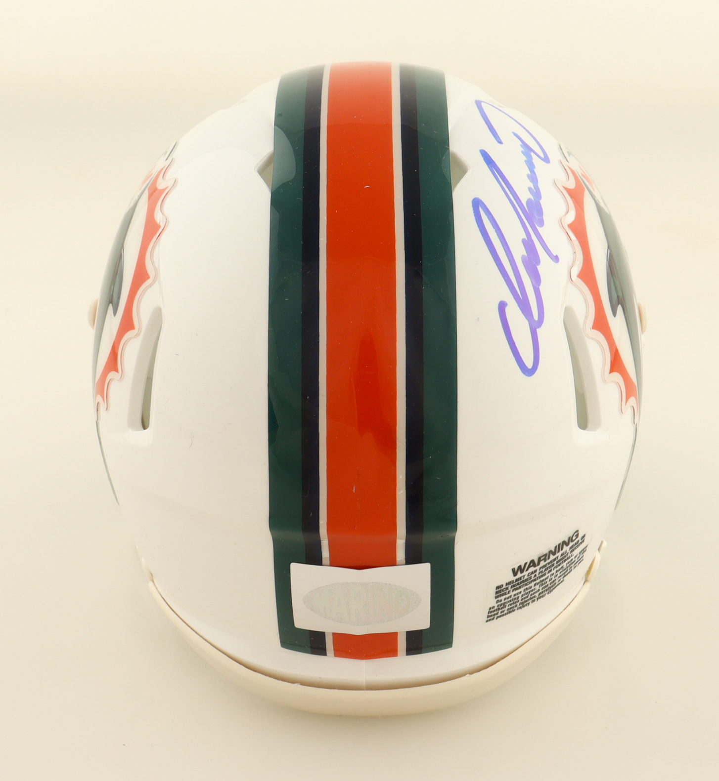 Dan Marino Signed Dolphins Throwback Alternate Speed Mini Helmet (Marino) at PristineAuction.com Dan Marino Signed Dolphins Throwback Alternate Speed Mini Helmet (Marino) at PristineAuction.com