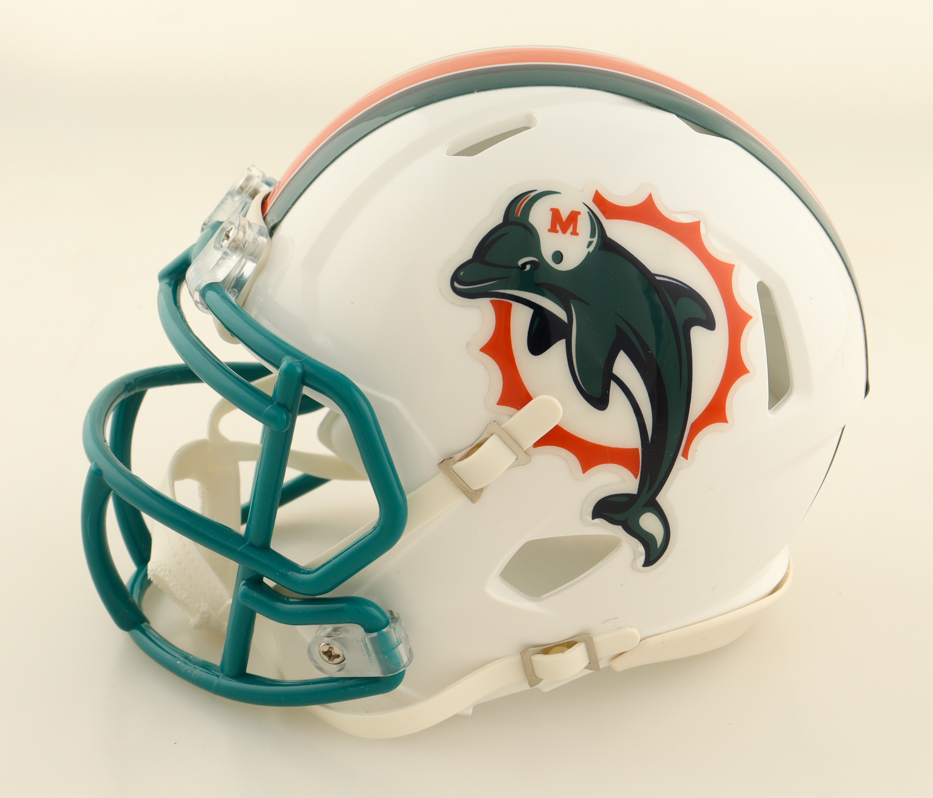 Dan Marino Signed Dolphins Throwback Alternate Speed Mini Helmet (Marino) at PristineAuction.com Dan Marino Signed Dolphins Throwback Alternate Speed Mini Helmet (Marino) at PristineAuction.com