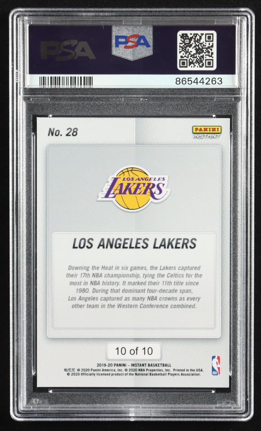Danny Green / Markieff Morris / LeBron James / Kyle Kuzma 2019-20 Panini Instant Lakers NBA Champions Green #28 #10/10 (PSA 9) at PristineAuction.com Danny Green / Markieff Morris / LeBron James / Kyle Kuzma 2019-20 Panini Instant Lakers NBA Champions Green #28 #10/10 (PSA 9) at PristineAuction.com
