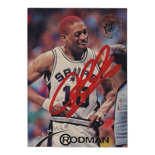 Dennis Rodman Signed 1994-95 Stadium Club #72 (JSA) at PristineAuction.com Dennis Rodman Signed 1994-95 Stadium Club #72 (JSA) at PristineAuction.com