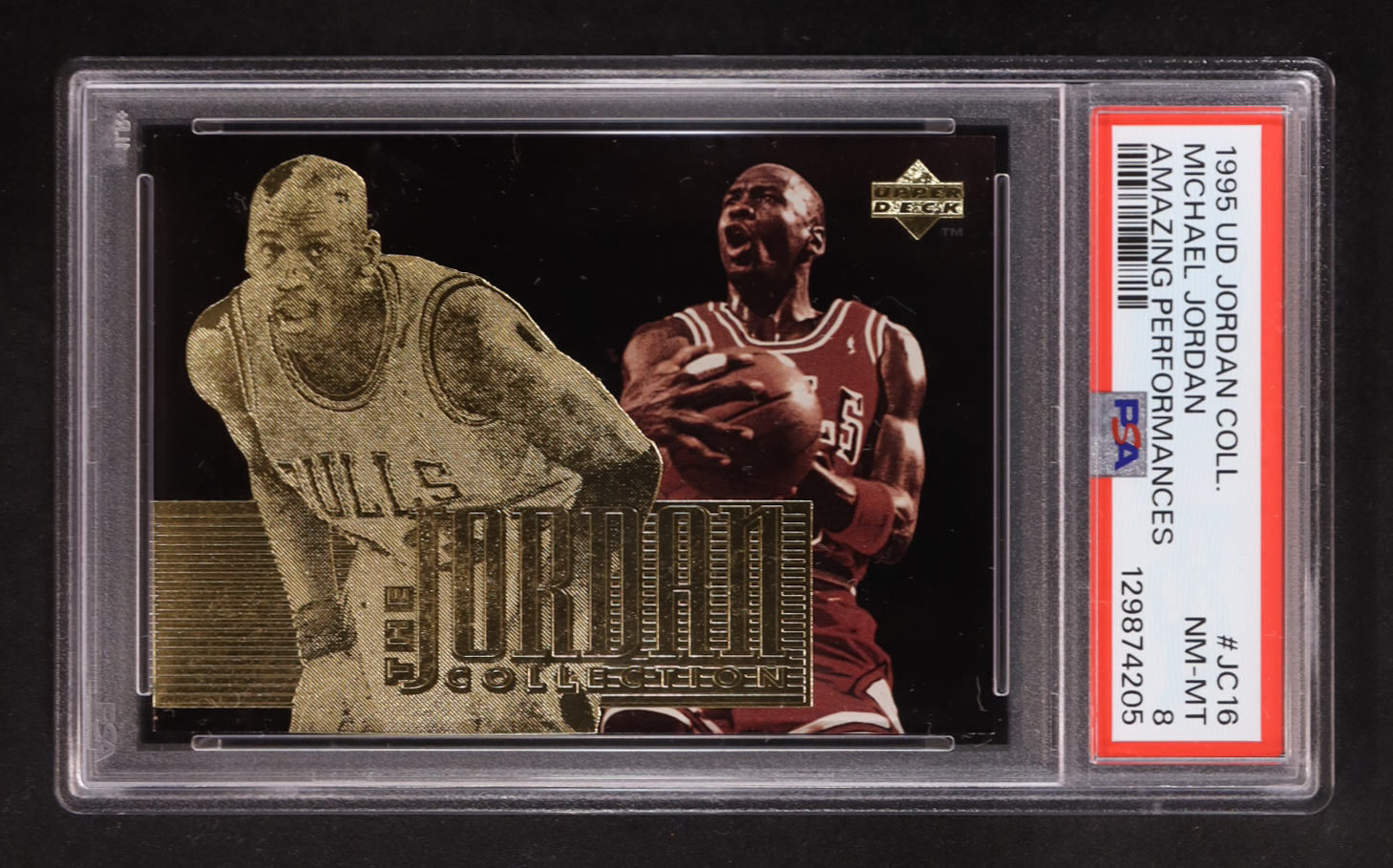 Michael Jordan 1995-96 Upper Deck Jordan Collection #JC16 / Amazing Performances (PSA 8) at PristineAuction.com Michael Jordan 1995-96 Upper Deck Jordan Collection #JC16 / Amazing Performances (PSA 8) at PristineAuction.com