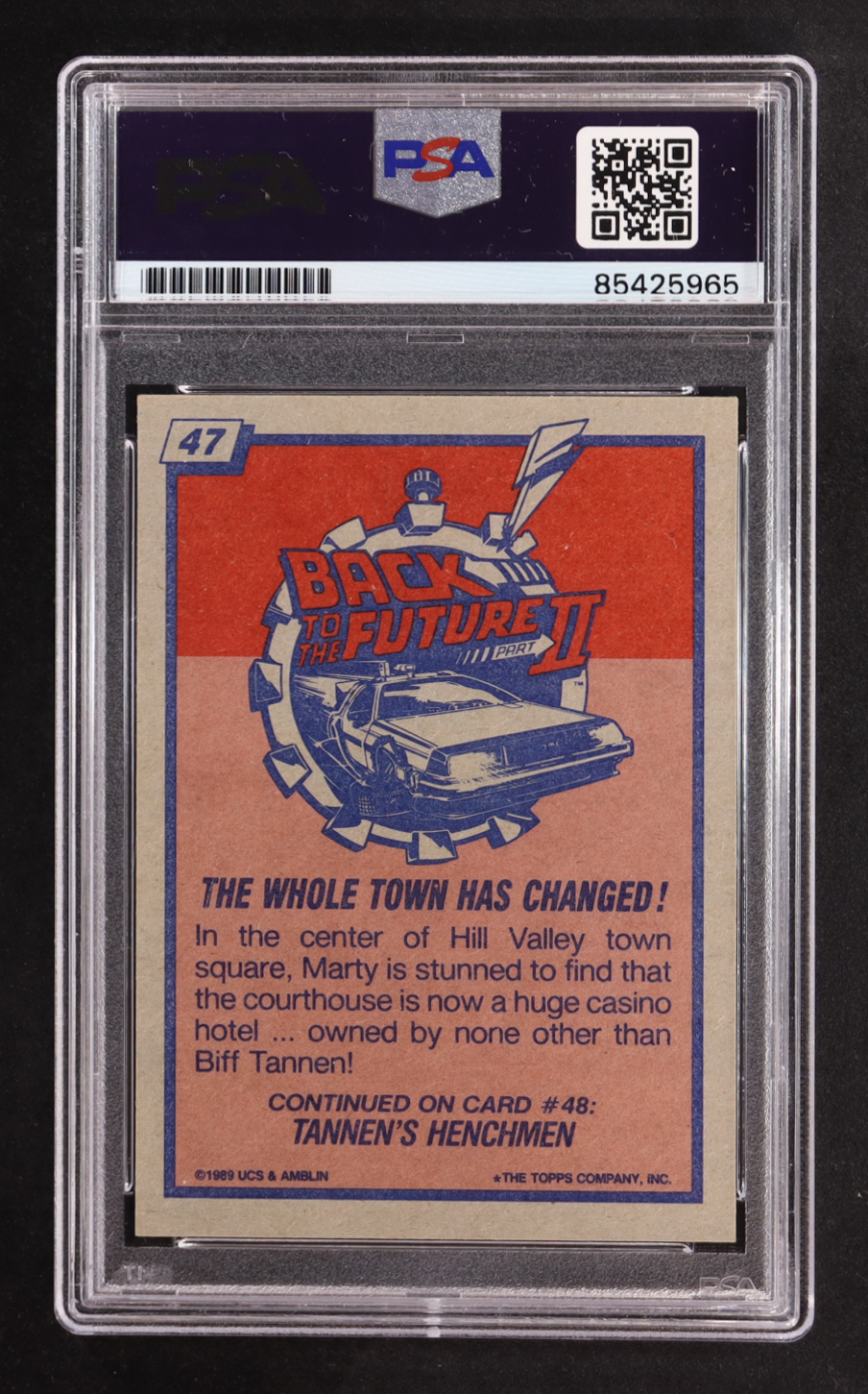 Tom Wilson Signed 1969 Topps Inscribed "Biff" The Whole Town Has Changed Back To The Future Part II #47 (PSA) at PristineAuction.com Tom Wilson Signed 1969 Topps Inscribed "Biff" The Whole Town Has Changed Back To The Future Part II #47 (PSA) at PristineAuction.com