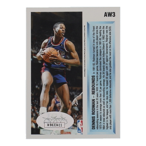 Dennis Rodman Signed 1992-93 Upper Deck Award Winner Holograms #AW3 / Rebounds (JSA) at PristineAuction.com Dennis Rodman Signed 1992-93 Upper Deck Award Winner Holograms #AW3 / Rebounds (JSA) at PristineAuction.com